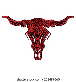 Animals skull with horns