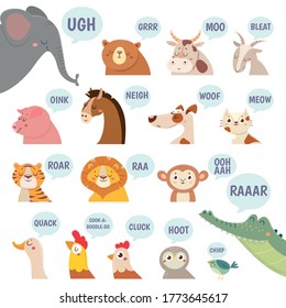 Animals Sounds Cute Animal Making Sounds Stock Vector (Royalty Free)  1773645617 | Shutterstock