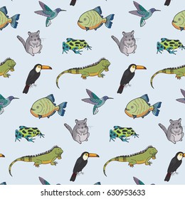 animals of south america vector pattern