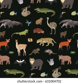 animals of south america vector pattern