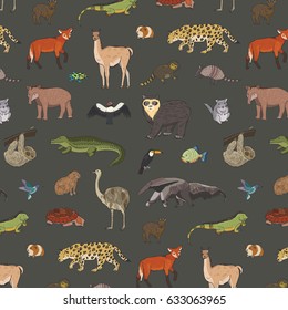 animals of south america vector pattern