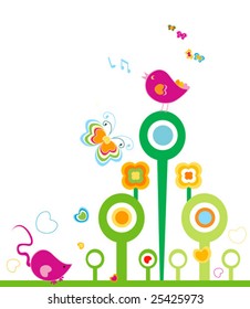 animals in springtime, design for kids
