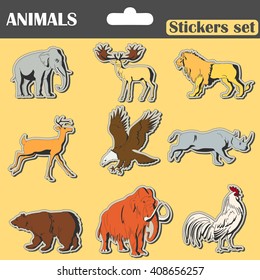 animals stickers set