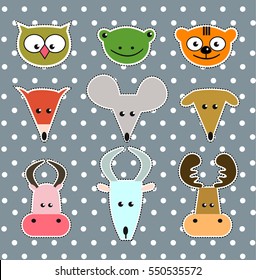 animals. stickers. vector