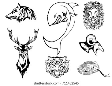 animals tattoos logos and signs