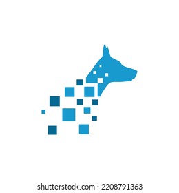 animals and technologi logo concept vector stock illustration