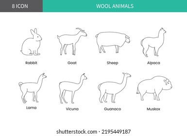 Animals that give wool linear vector icon.