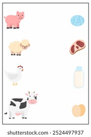 Animals and their uses, animals and their benefit worksheet for kids, animals farm activity for kids