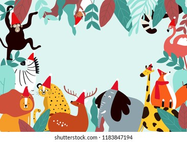 Animals theme template vector illustration