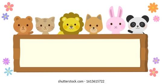 A lot of animals thin bulletin board illustration