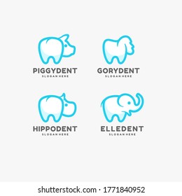 Animals and Tooth logo template