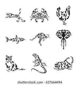 animals tribal set