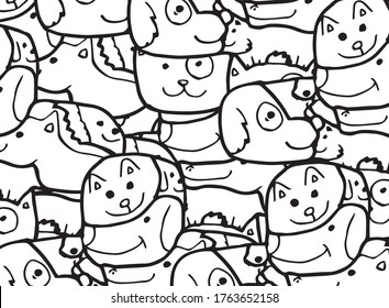animals vector background. white and black