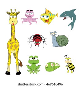 Animals vector cartoon icon set 2