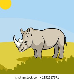 Animals vector collection rhino illustration