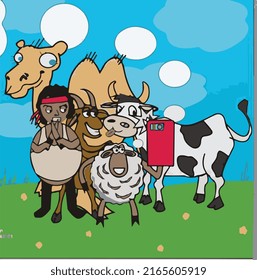 Animals vector design, with colorful background