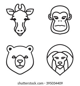 Animals vector icon set