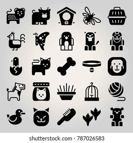 Animals vector icon set. ball, bear, ape and duck