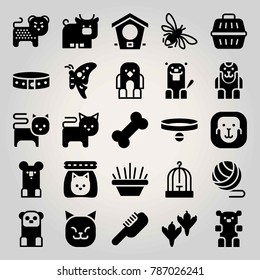 Animals vector icon set. koala, bull, bird house and beaver
