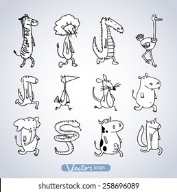 Animals ,vector illustration.