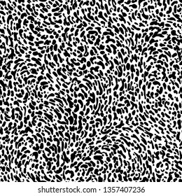Animals Vector seamless Faux Leopard Skin Pattern with black spots on white background. Vector illustration animal repeat surface pattern
