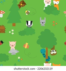 Animals vector seamless pattern design