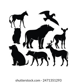 Animales Vector silueta arte de diseño 