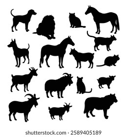 A animals Vector and silhouette illustration with white background