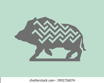 animals vectors with geometric cutout patterns