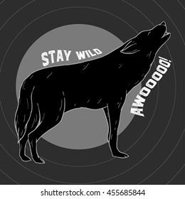 Animals Vintage Stamp.  Monochrome Vector Design 