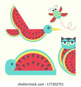 Animals in Watermelon Costume