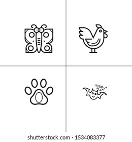 Animals wild and pets lineal icon set