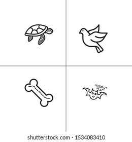 Animals wild and pets lineal icon set