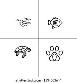 Animals wild and pets lineal icon set