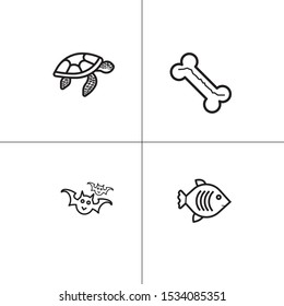 Animals wild and pets lineal icon set