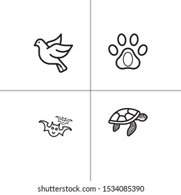 Animals wild and pets lineal icon set
