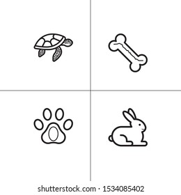 Animals wild and pets lineal icon set