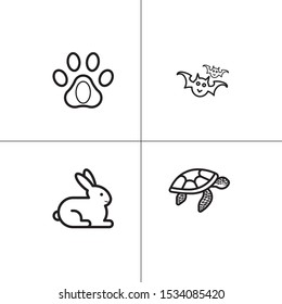 Animals wild and pets lineal icon set