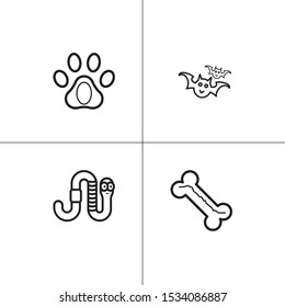 Animals wild and pets lineal icon set
