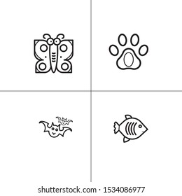 Animals wild and pets lineal icon set