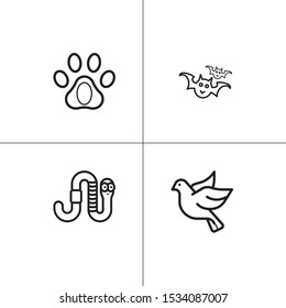 Animals wild and pets lineal icon set