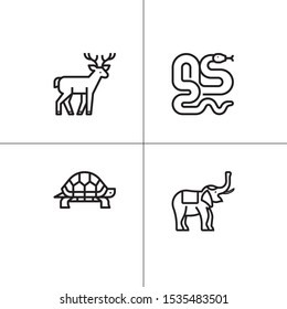 Animals wild and pets lineal icon set