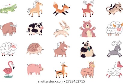Ilustração Vetorial De Ilustrações De Animais E Vida Selvagem. Modelo de design de símbolo de ilustração para elemento de interface do usuário móvel da Web.