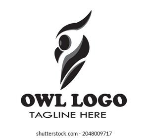 logotipo de búho de animales salvajes simple vector
