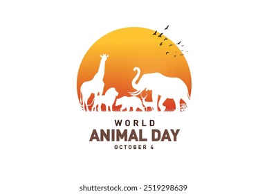 Animals in the wildlife vector illustration. World Animal Day concept