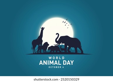 Animals in the wildlife vector illustration. World Animal Day concept