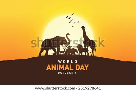 Animals in the wildlife vector illustration. World Animal Day concept