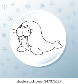 Animals in Winter and snow graphic design, vector illustration eps10