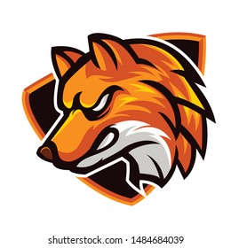 Animals Wolf Head Logo Badge esports