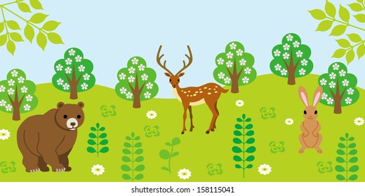 Animals in woods